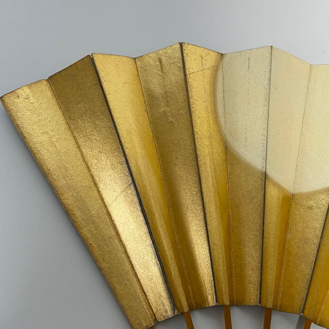 【52】舞扇子 十松屋福井扇鋪 紙箱付 金 銀 満月 三日月 月