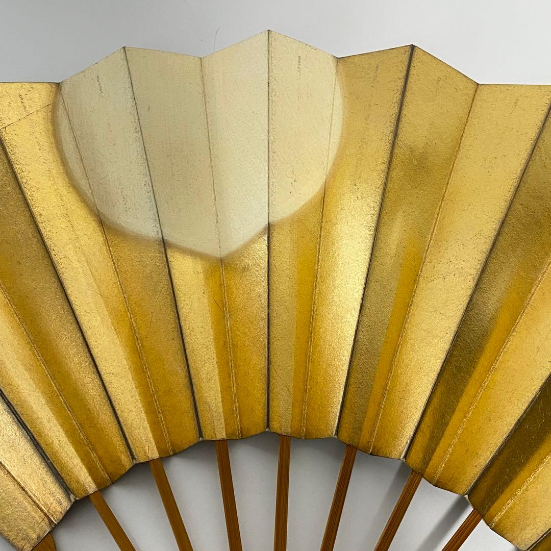 【52】舞扇子 十松屋福井扇鋪 紙箱付 金 銀 満月 三日月 月