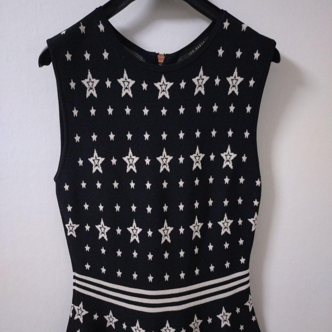 TED BAKER(テッドベイカー) 星柄ドット ニットフレアワンピース