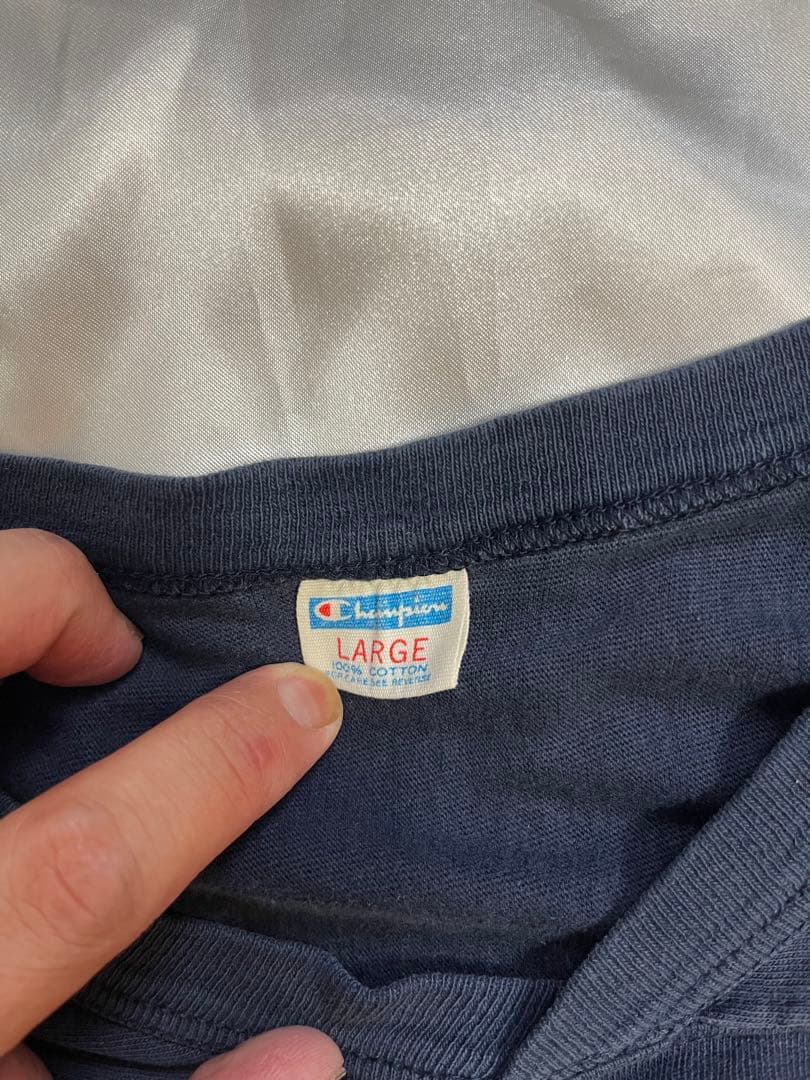 希少　ビッグサイズ　チャンピオン　70S バータグ　フットボールT　Vネック