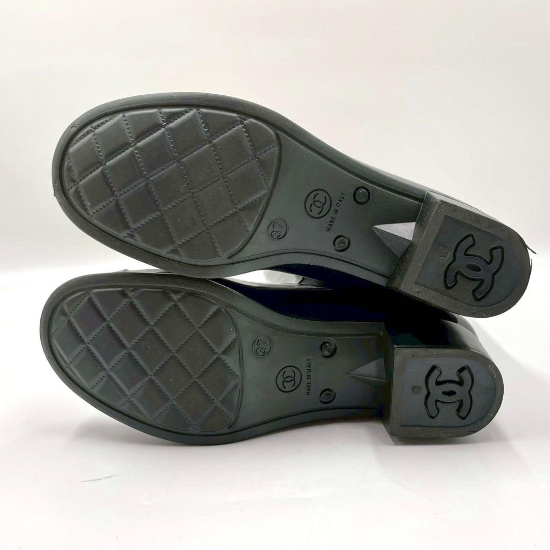 CHANEL シャネル ロングブーツ レインブーツ ブラック 黒 カメリア