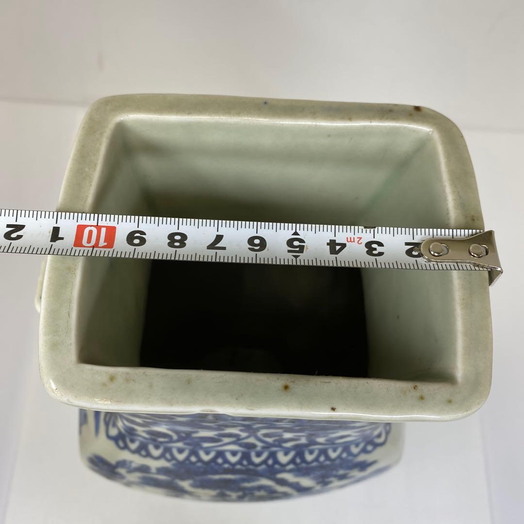 専用　中国美術　青花花瓶　高さ31㎝　タルチ　東さ7-0206①