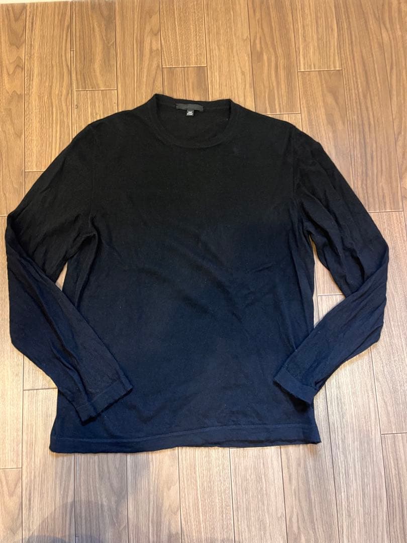 イタリア製　helmut lang ブラック　ニット長袖シャツ ヘルムートラング