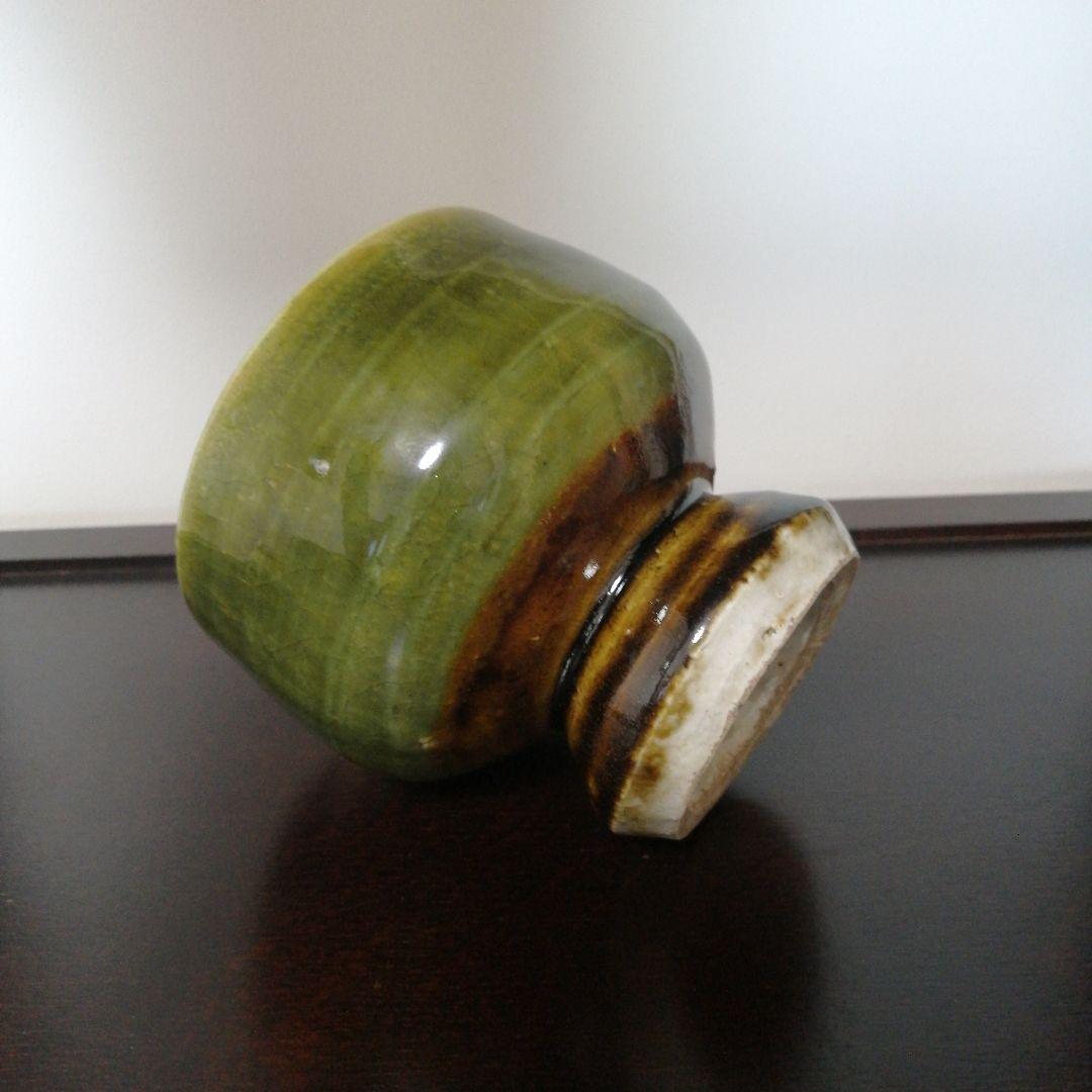 河井寛次郎　緑釉碗　紅葩識箱