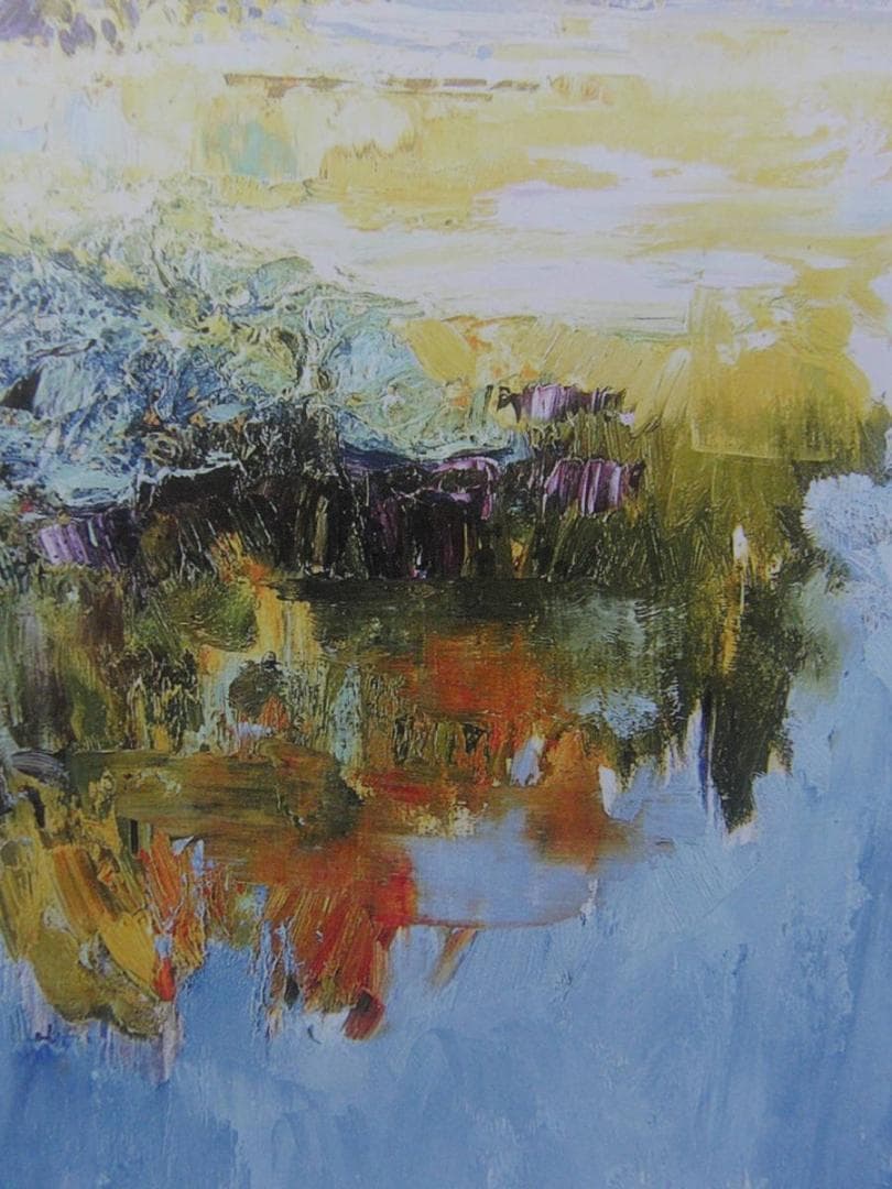 J.トレンツ・リャド、【湖の光】、希少な額装用画集より、新品額装付、状態良好