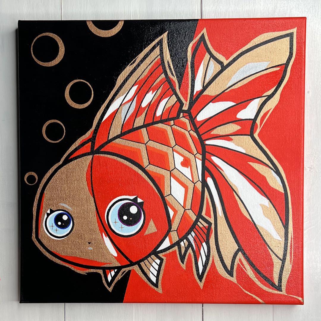 「巡る」｜絵画 原画 抽象画 動物画 絵 金魚 イラスト ドローイング