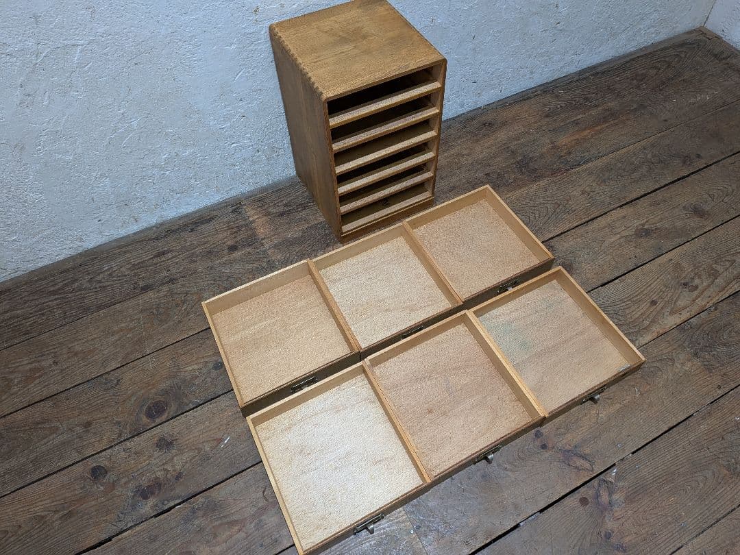 1100 ビンテージ　収納6杯　小引き出し　チェスト　書類ケース　レトロ　古家具