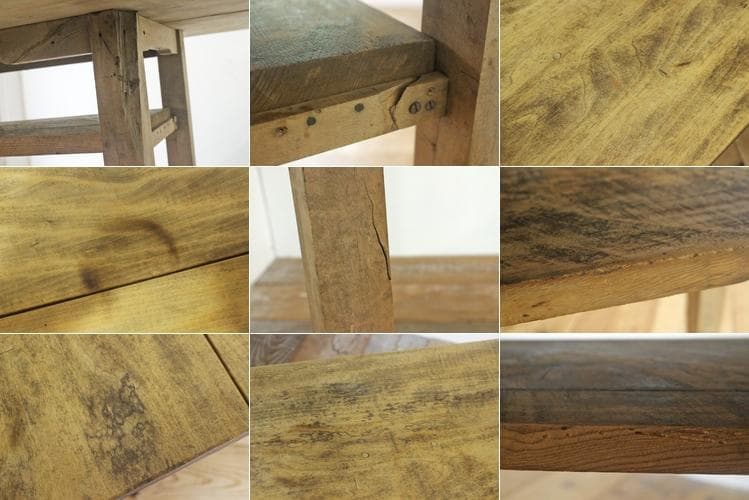 ヴィンテージ ダイニングテーブル 作業台 長机 無垢材 展示台 飾り台