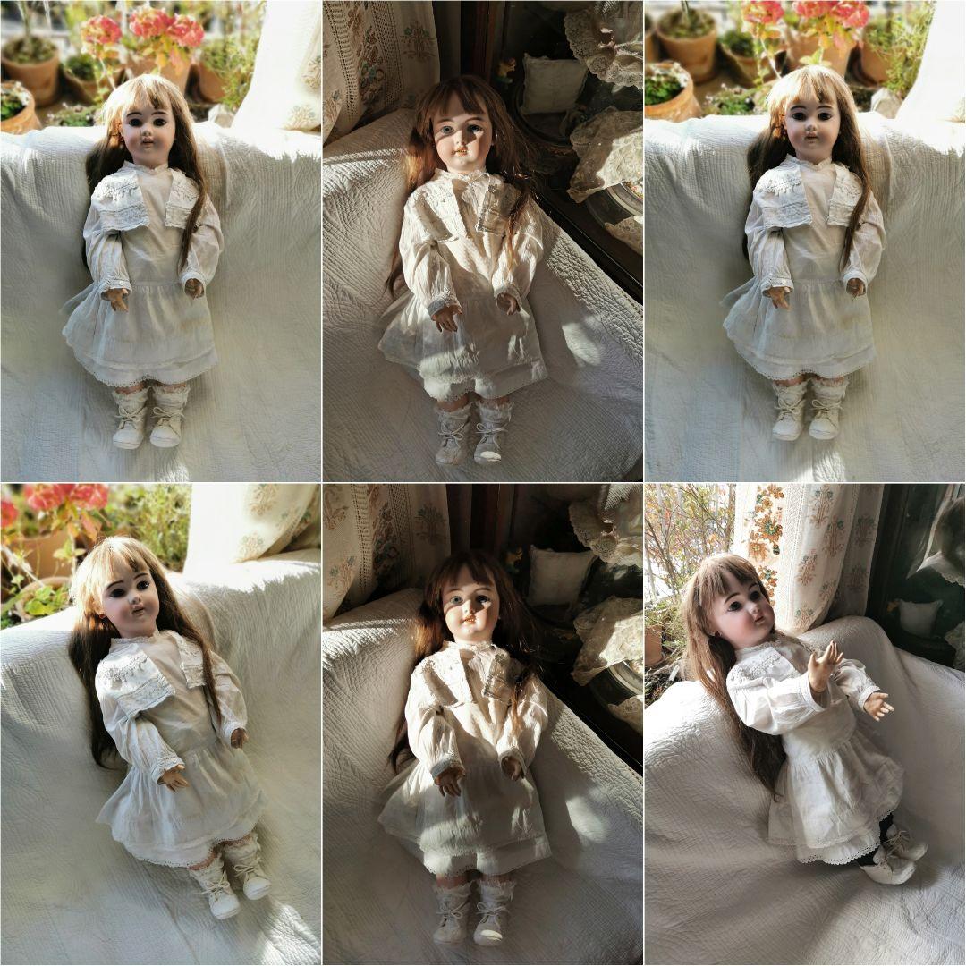 アンティークドイツ シモン＆ハルビック 美少女ビスクドール コットンドレスボレロ