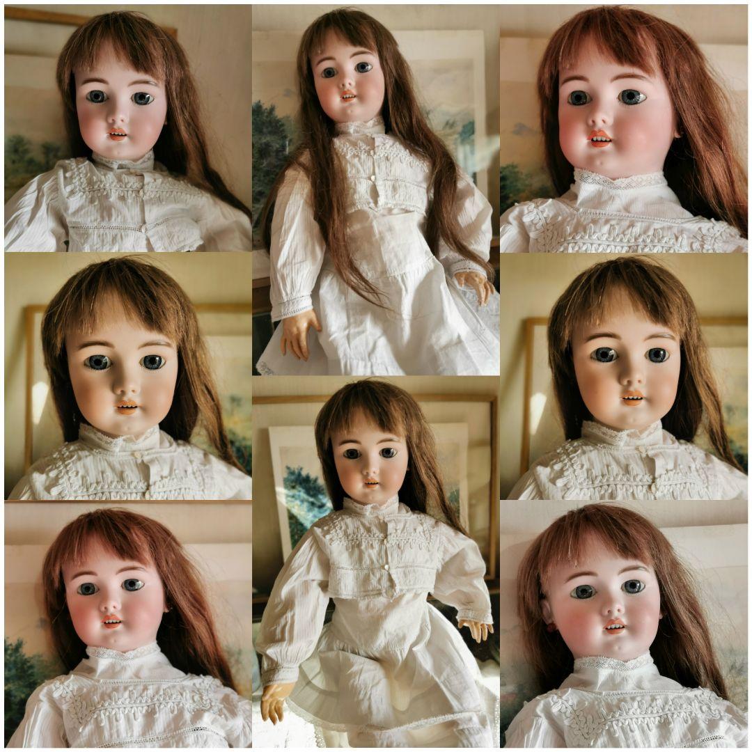 アンティークドイツ シモン＆ハルビック 美少女ビスクドール コットンドレスボレロ