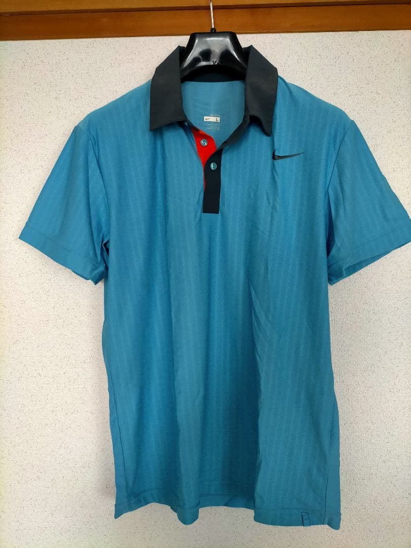 フェデラー　全仏優勝　Nike ポロシャツ Lサイズ 青