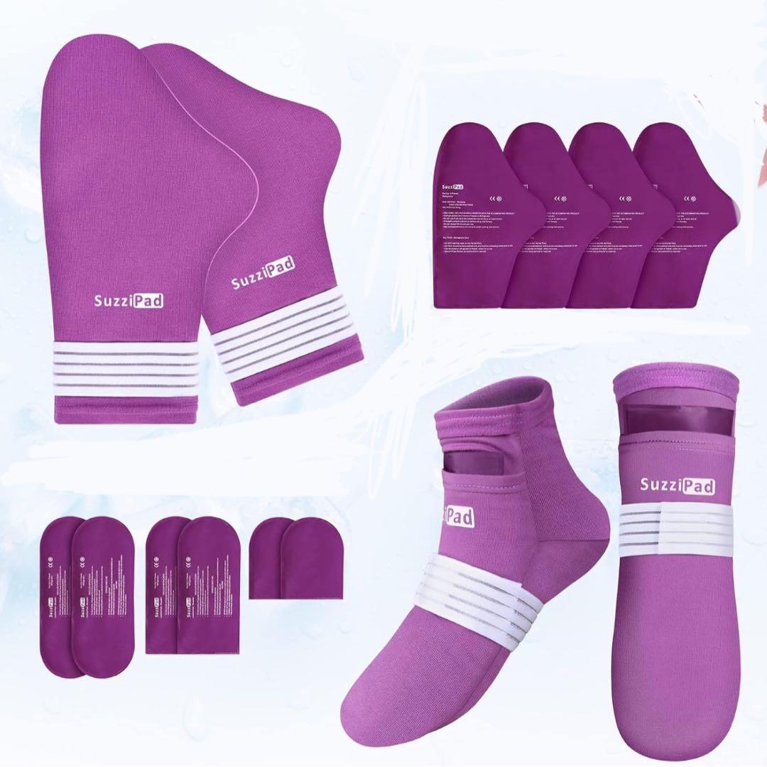 新品未使用　抗がん剤　フローズングローブ　フローズンソックス　セット　パープル