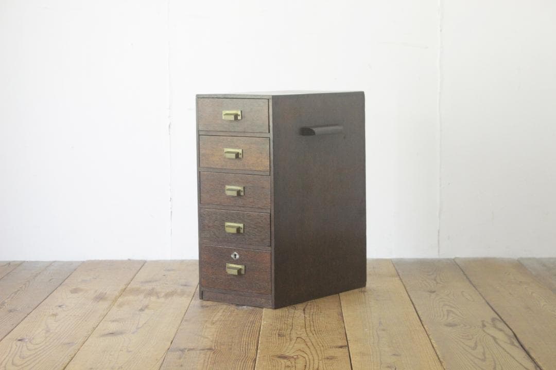 レトロ 引き出し 抽斗 5杯 ドロワー 収納 小物入れ レターケース A4 木製