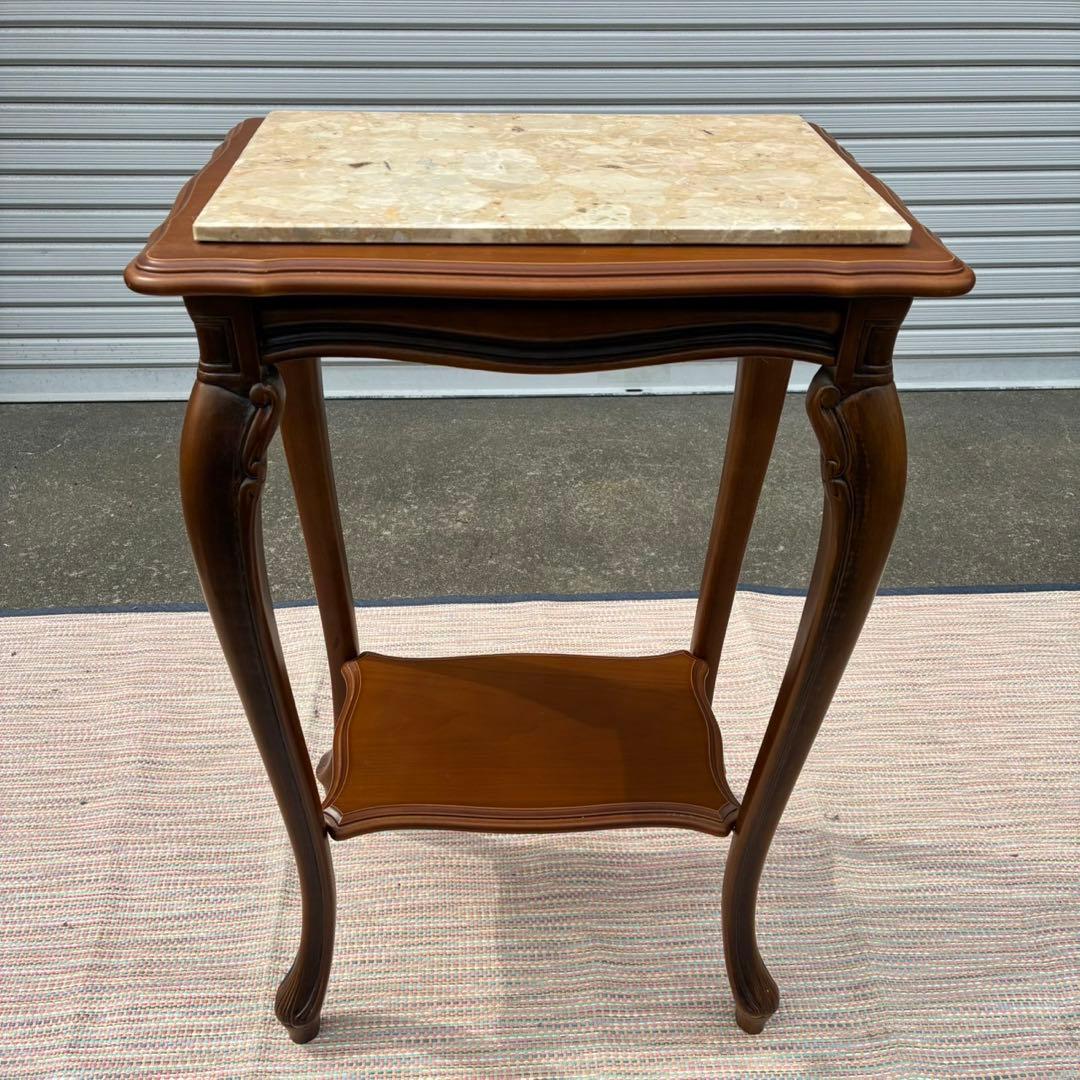 【送料込】アンティーク家具　大理石調　猫脚 コンソール 台　テーブル レトロ