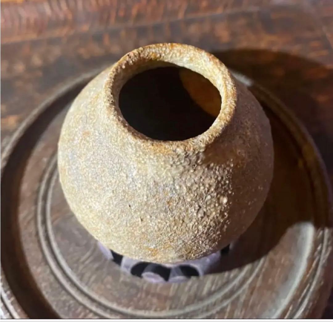 アンティーク　美品ブルナイ　小花器　極小唐木台座　３種・３点セット レア