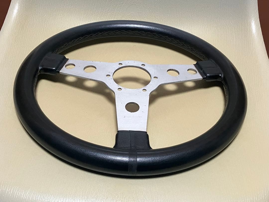 【当時物・美品】PERSONAL ステアリング フラットタイプ シルバー 35φ