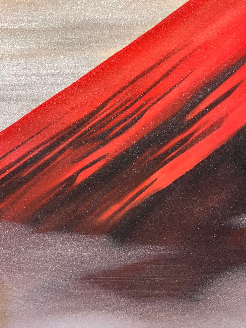 田中芳園 赤富士 肉筆 清堂箱書 日本画 掛け軸 掛軸 正月 富士 縁起物 絵画