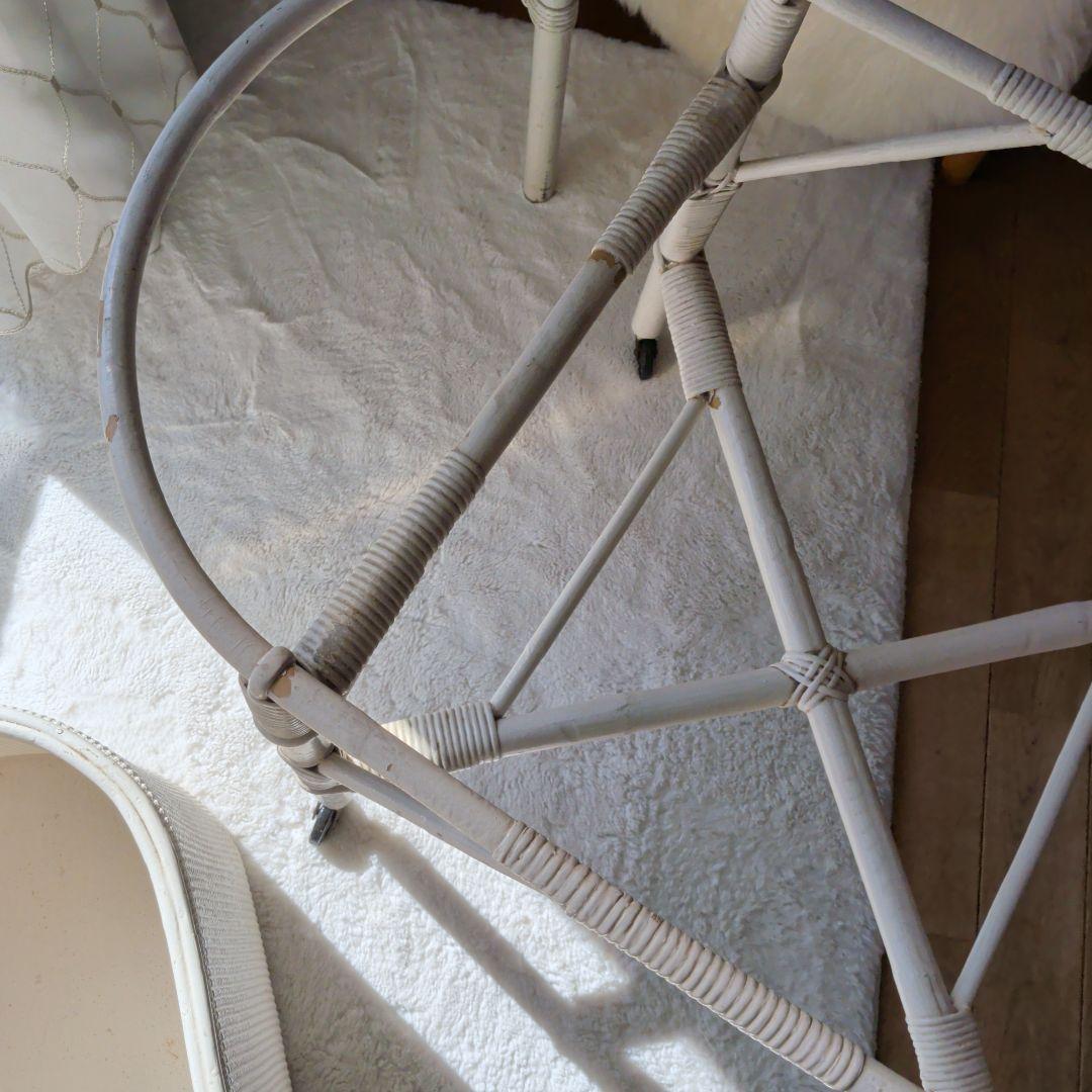 アンティーク　ベビーバスケット ホワイト　シャビーシック