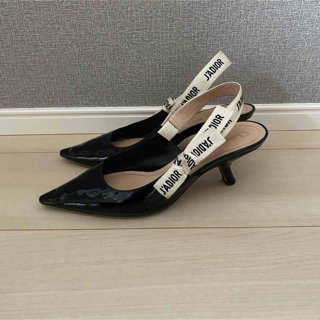 Christian Dior スリングバックパンプス ブラック 36.5