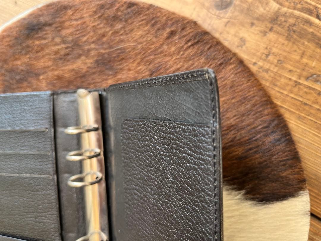 【ビンテージ】イヴ・サンローラン　ブラックレザー ルーズリーフ