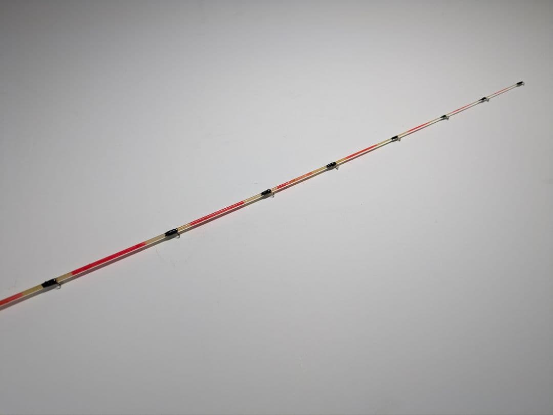 『自作 筏竿 赤金 ツーピースロッド 穂先1本付き』