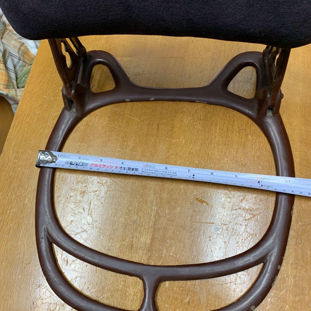 アンティーク座椅子、昭和初期、かすりの座布団付き