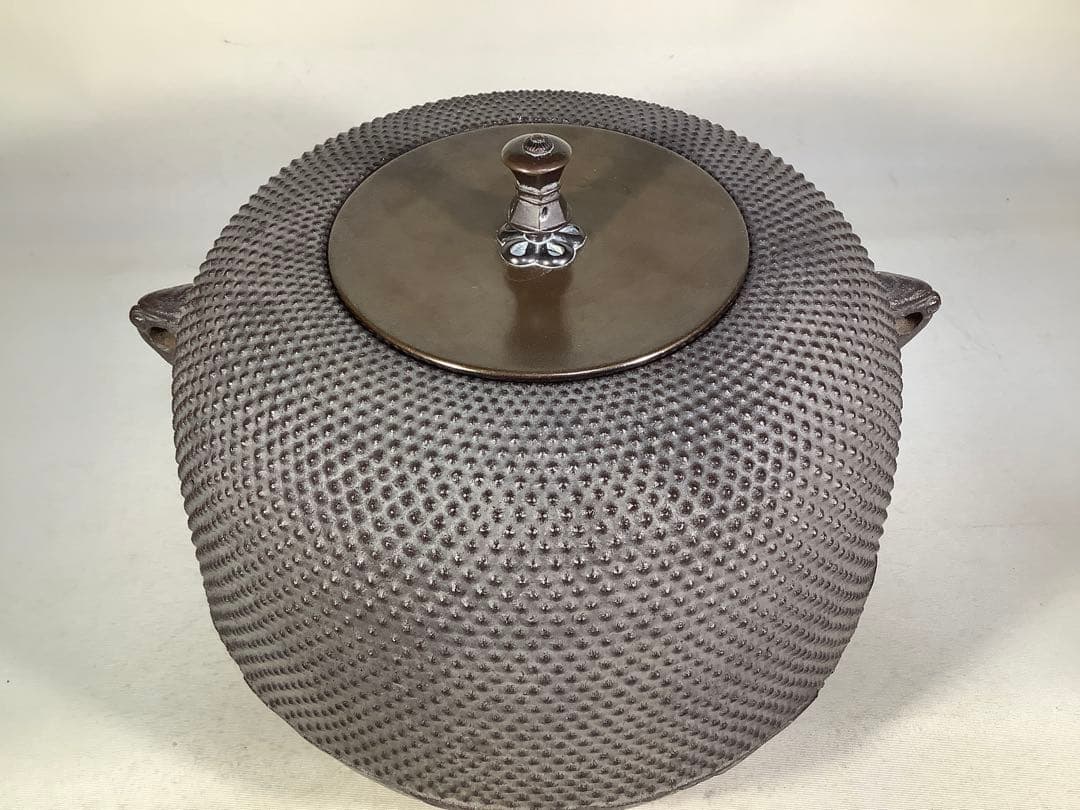 利休好　百会霰釜　菊池政光　茶道具　送料無料