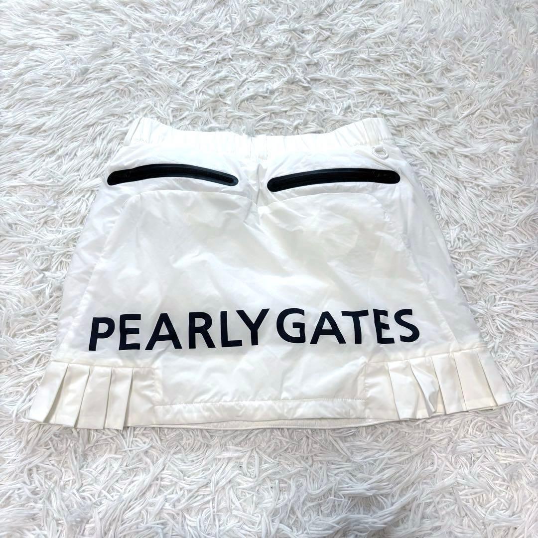 パーリーゲイツ スカート プリーツ ナイロン 中綿 ホワイト ショート ゴルフ