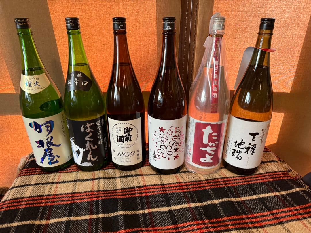 日本酒６本 羽屋、ばくれん、御前さけ、春霞、たかちよ、東洋美人