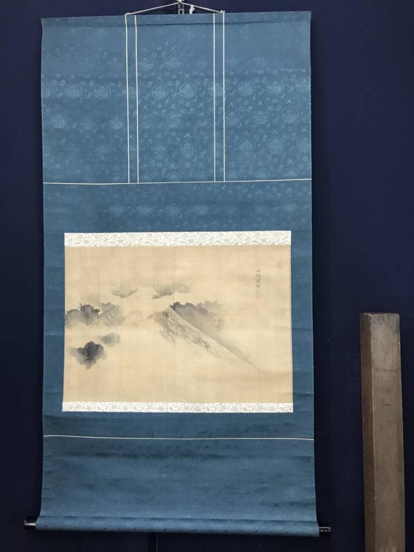 【真作】中林竹渓/富士図/山水図/富士山図/掛軸/名家伝来/AB-1000
