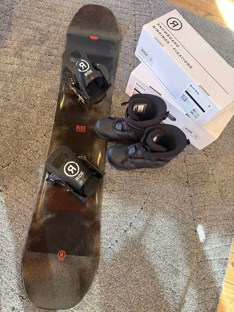 RIDE 130cm 3点スノーボードセット　 ケース付き