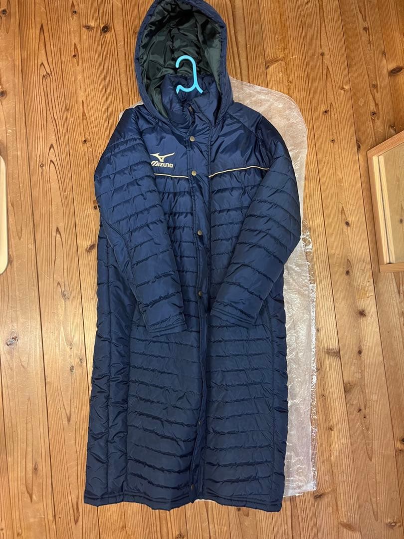 Mizuno ベンチコート ネイビー フード付き