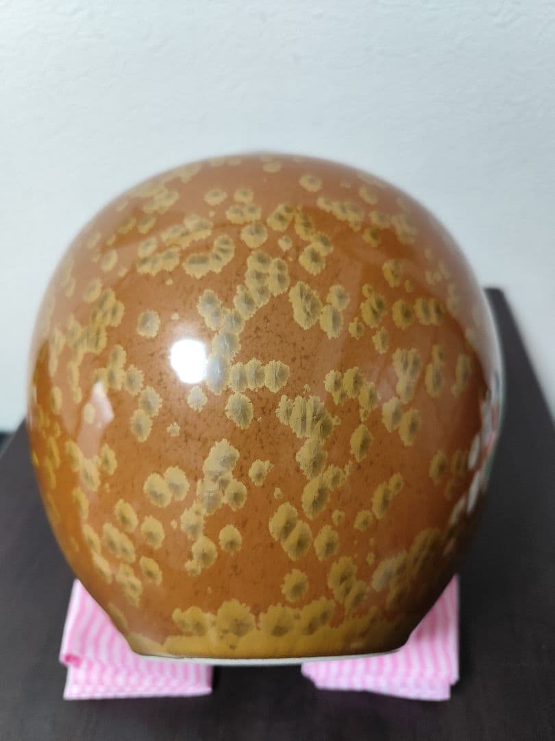 華道道具　花入　黄結晶　花瓶　泉窯　蔵山