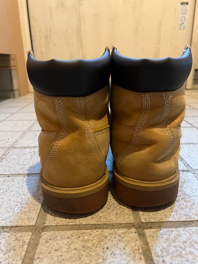 ベージュ レザー ハイカットブーツ ティンバーランド