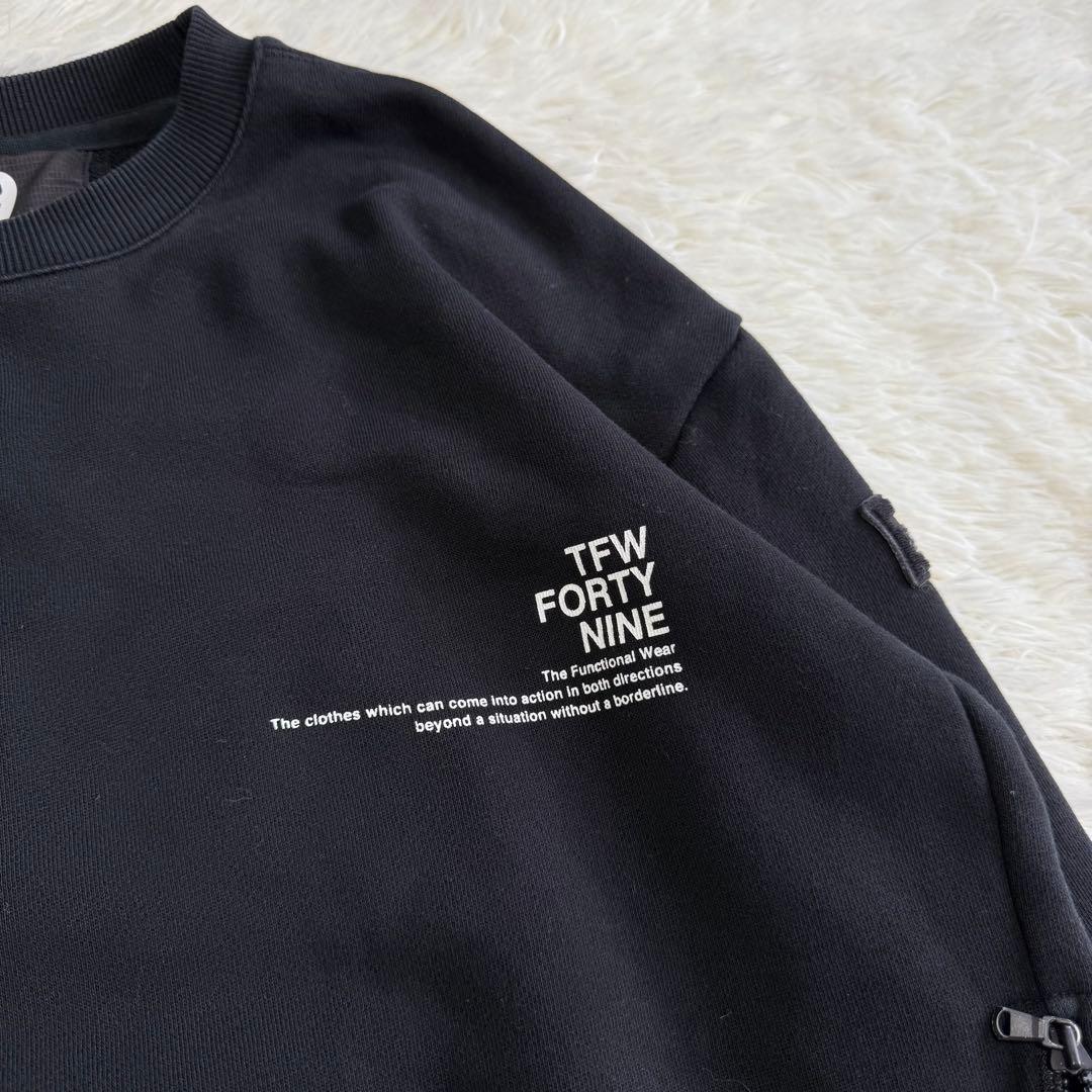 【tfw49】美品 トレーナー ワッペン ブラック 2サイズ メンズ