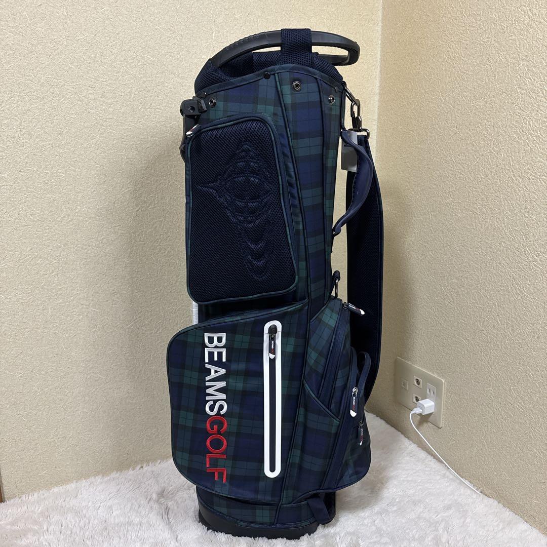 【新品】BEAMS GOLF NEW キャディバッグ ブラックウォッチ　スタンド