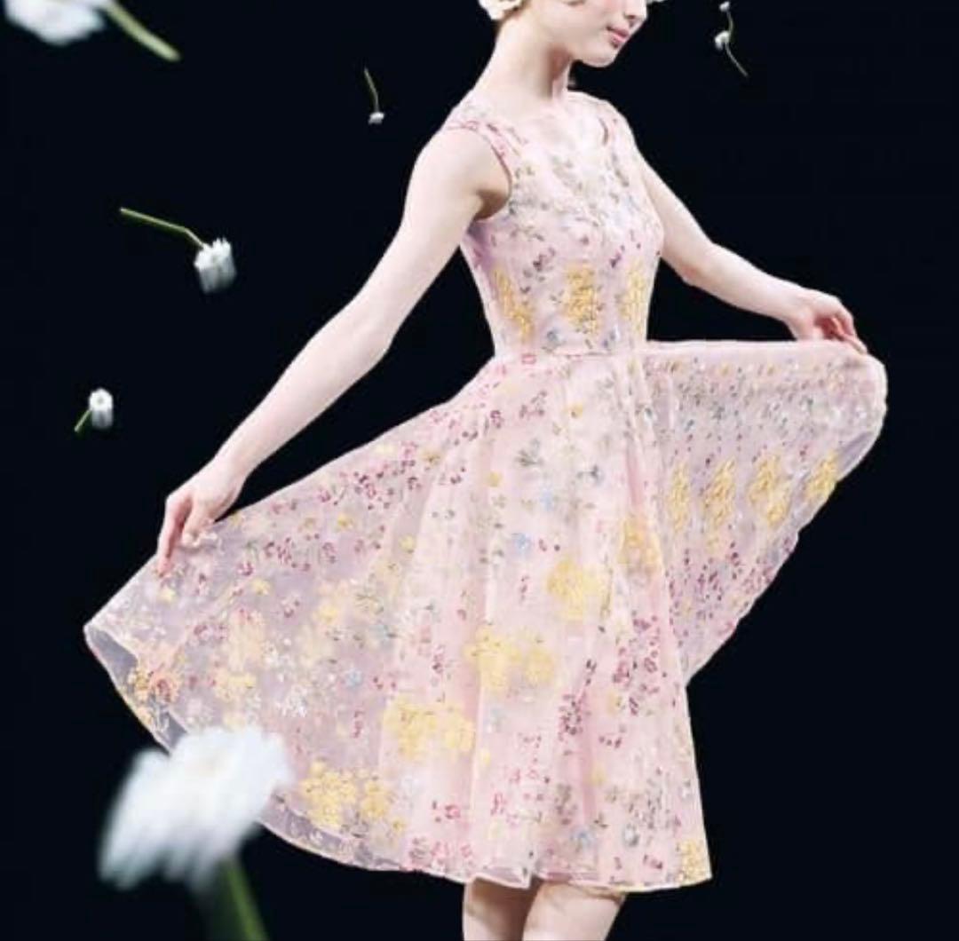 美品 TOCCA 宝塚コラボ GARDEN FLOWER ワンピース ピンク L