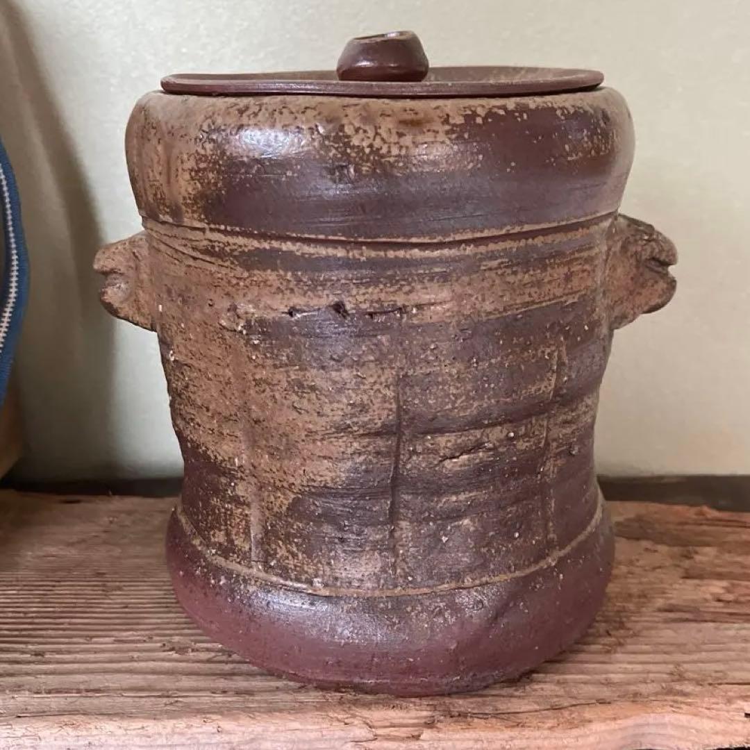 古備前水差し 茶道具 木箱付　極書　江戸時代　ー茶碗　茶室　茶杓