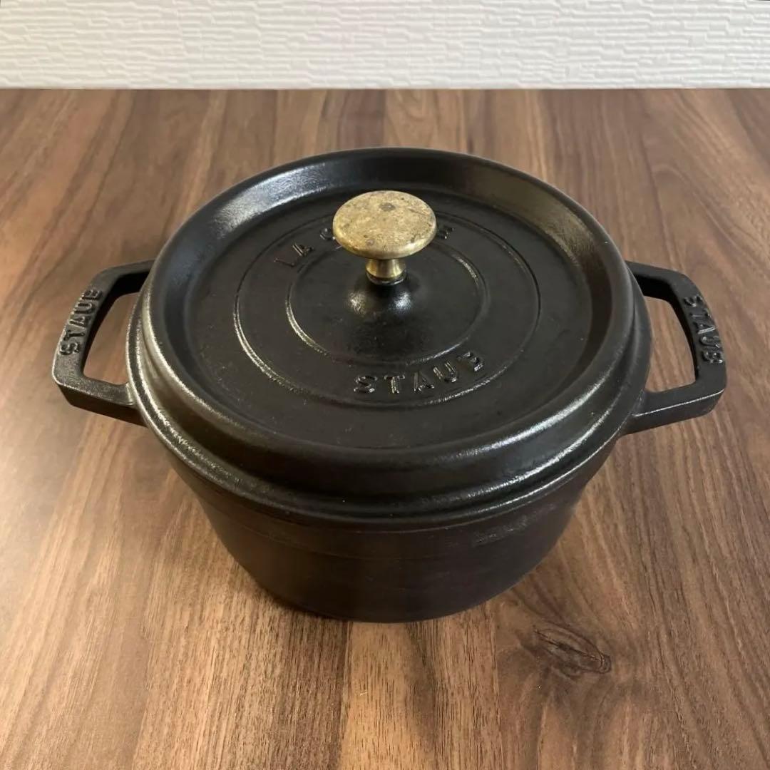 ストウブ ピコ・ココット ラウンド 20cm ブラック 鋳物ホーロー鍋