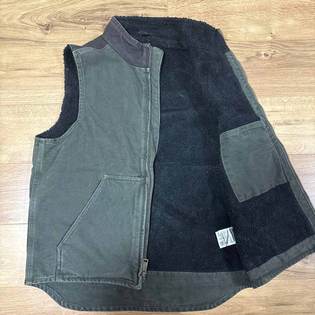 ダークグリーン コットン フリース ベスト