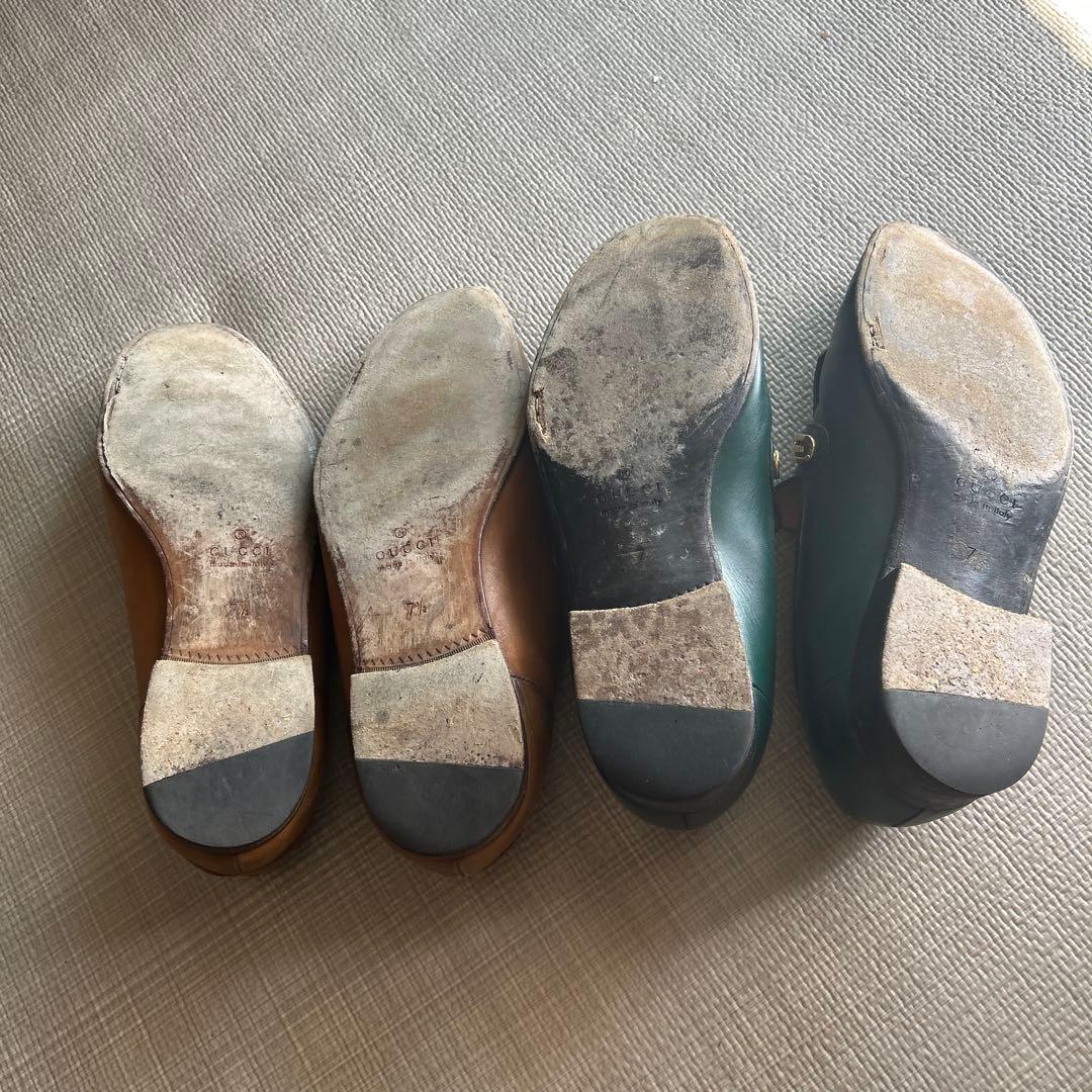 Gucci ローファー 2足セット ブラウン グリーン最終値下げ早い者勝ちです