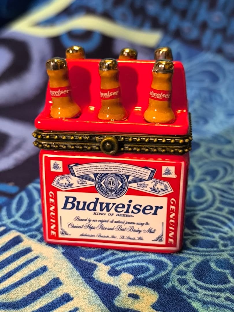 Budweiser ビールボトル 陶器製ヒンジボックス