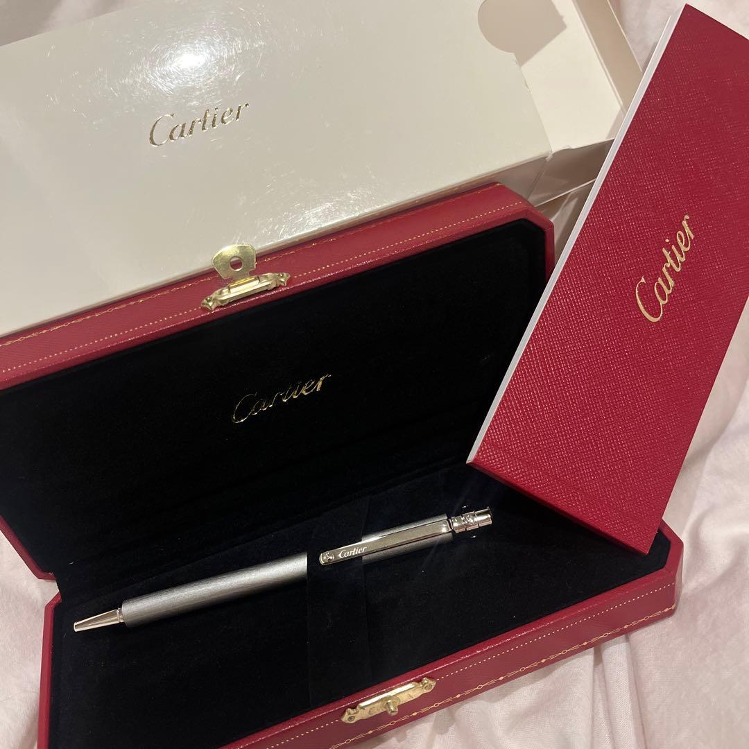 新品未使用 Cartier カルティエ シルバーボールペン 専用ケース付き