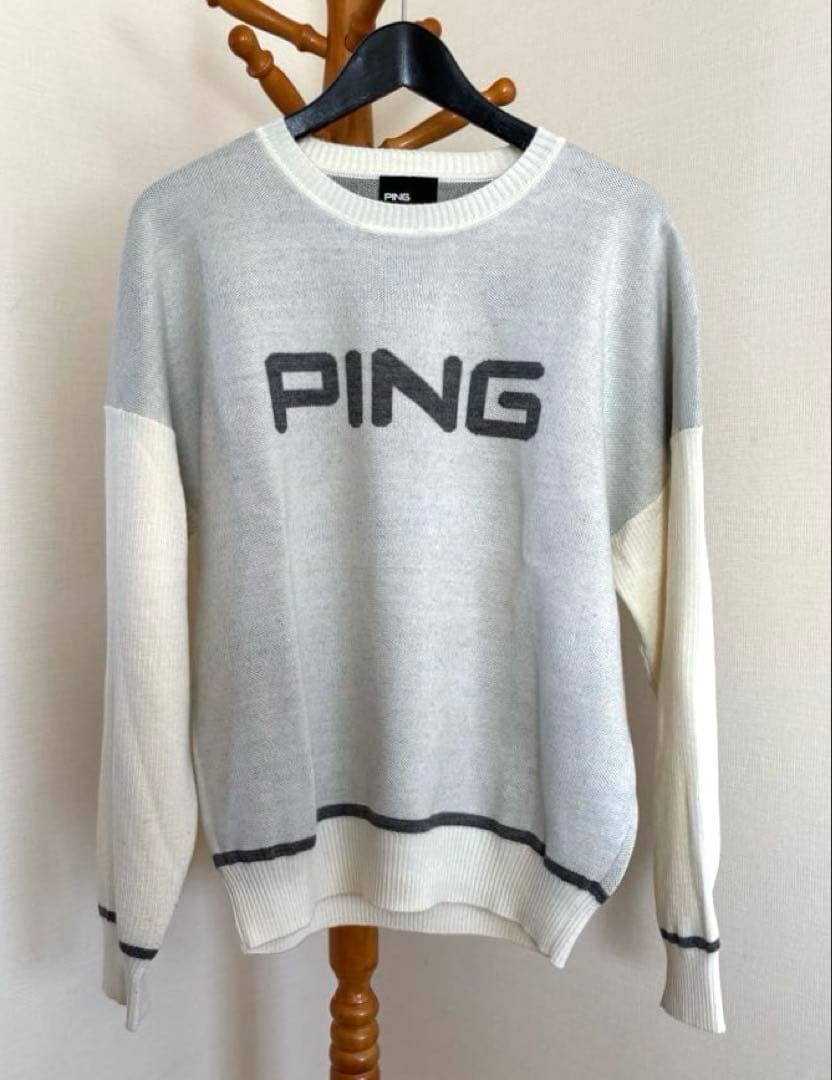 最終値下げ❕【超美品】PING ピン ゴルフ ダブルジャガードリブニット 白