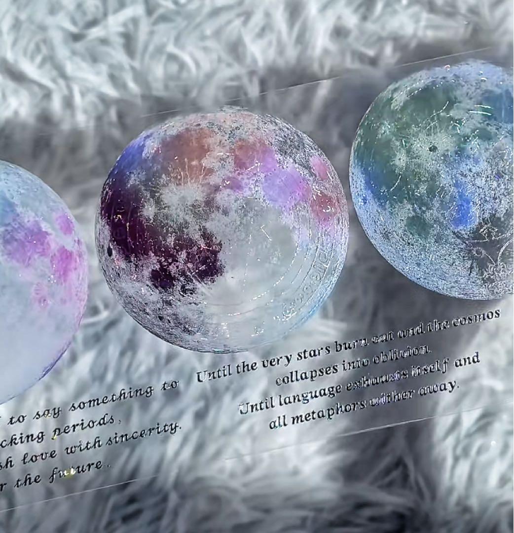 【9482】海外　マステ　6m巻　貝殻光マスキングテープ　月　英文字　装飾背景系