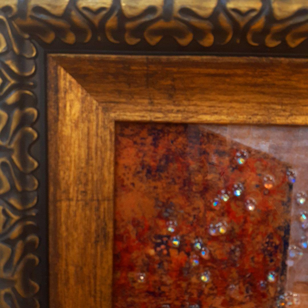 輸入雑貨　天然石　名画　『最後の晩餐』クリスタルアート　絵画　水晶絵　宝石アート