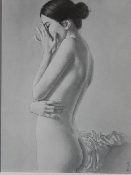 高塚省吾、裸婦,レゾネ画集より、版上落款・サイン入,額付