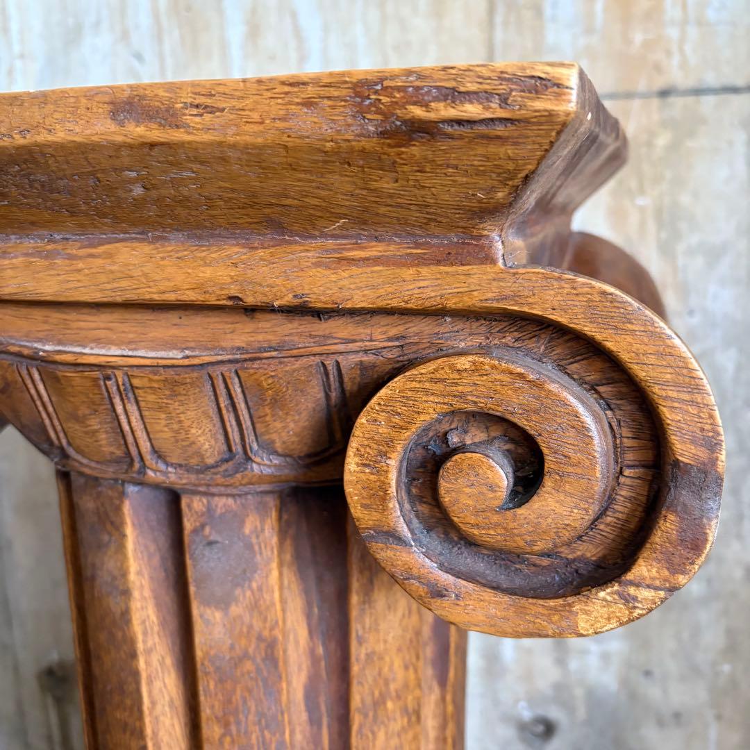 フランスヴィンテージ　木製　コラム　ペデスタル　花台　ギリシャ風