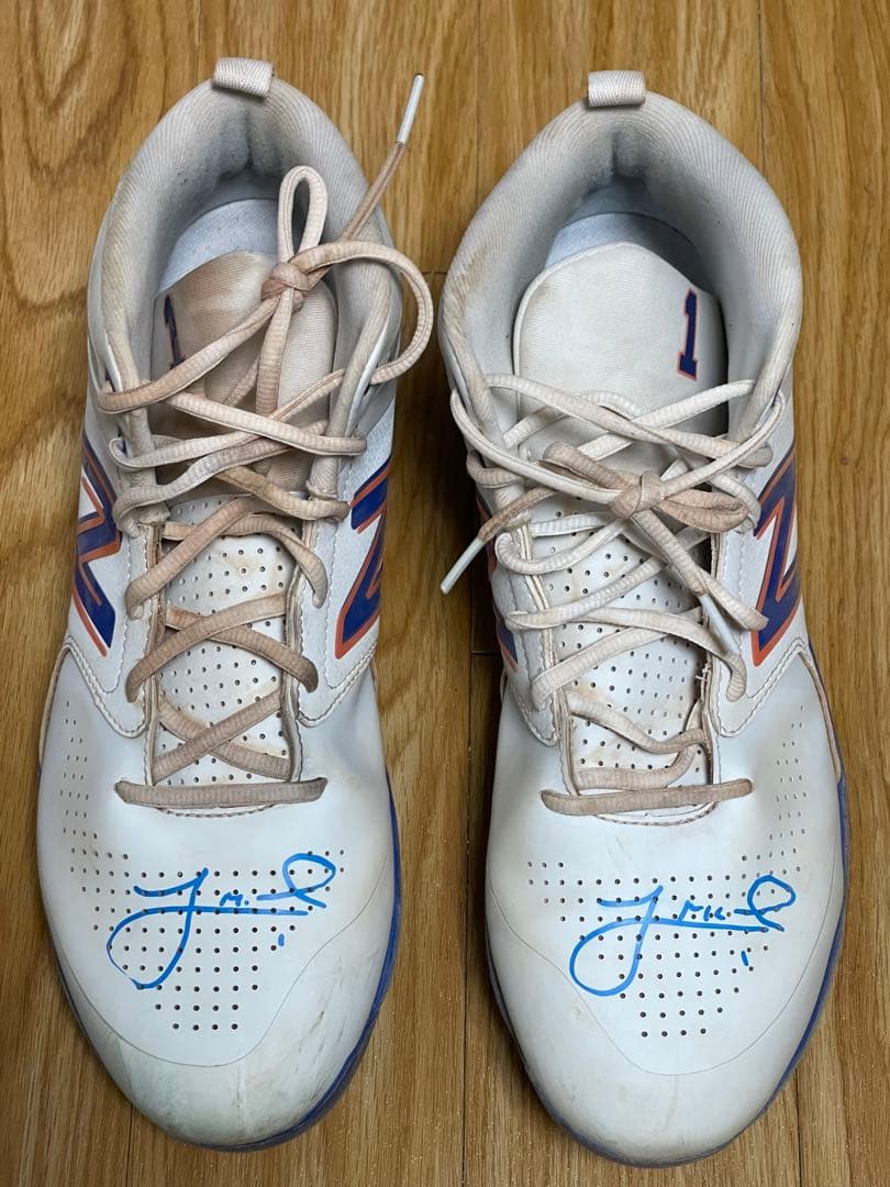 Jeff McNeil ゲーム実使用サイン入りシューズ　MLB