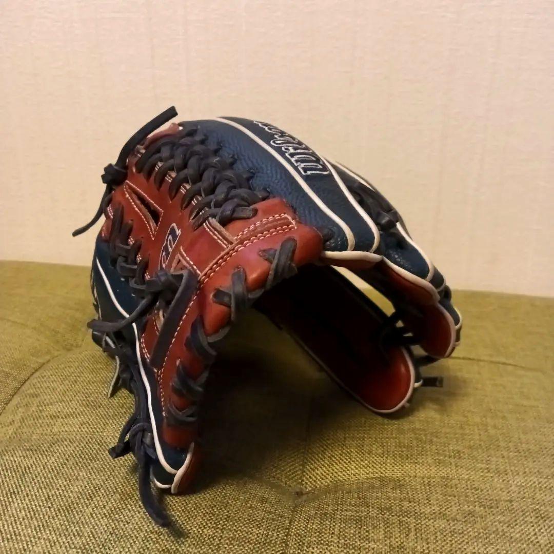 ■美品 湯もみ型付■ウィルソン DUAL オールラウンド グローブ 軟式グラブ